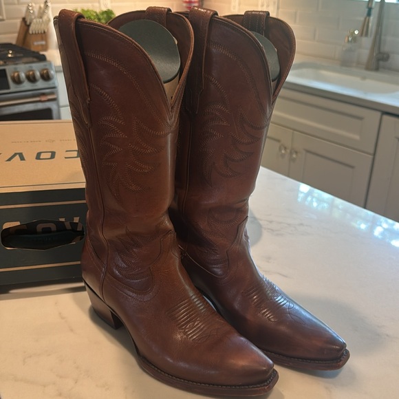Tecovas Brown Leather Western Heeled Boots - Picture 8 of 16